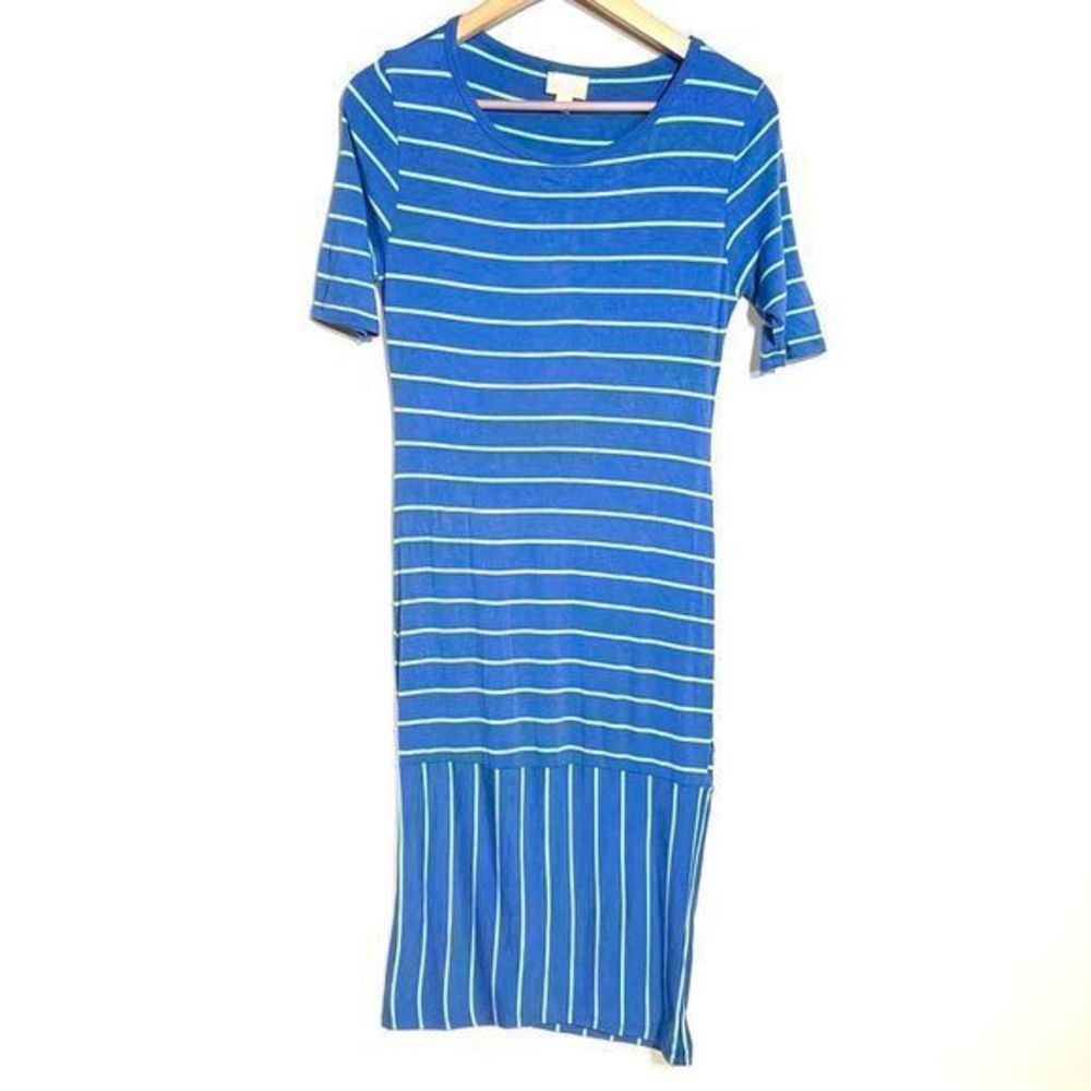 LuLaRoe xs T-Shirt Dress Julia Striped Blue